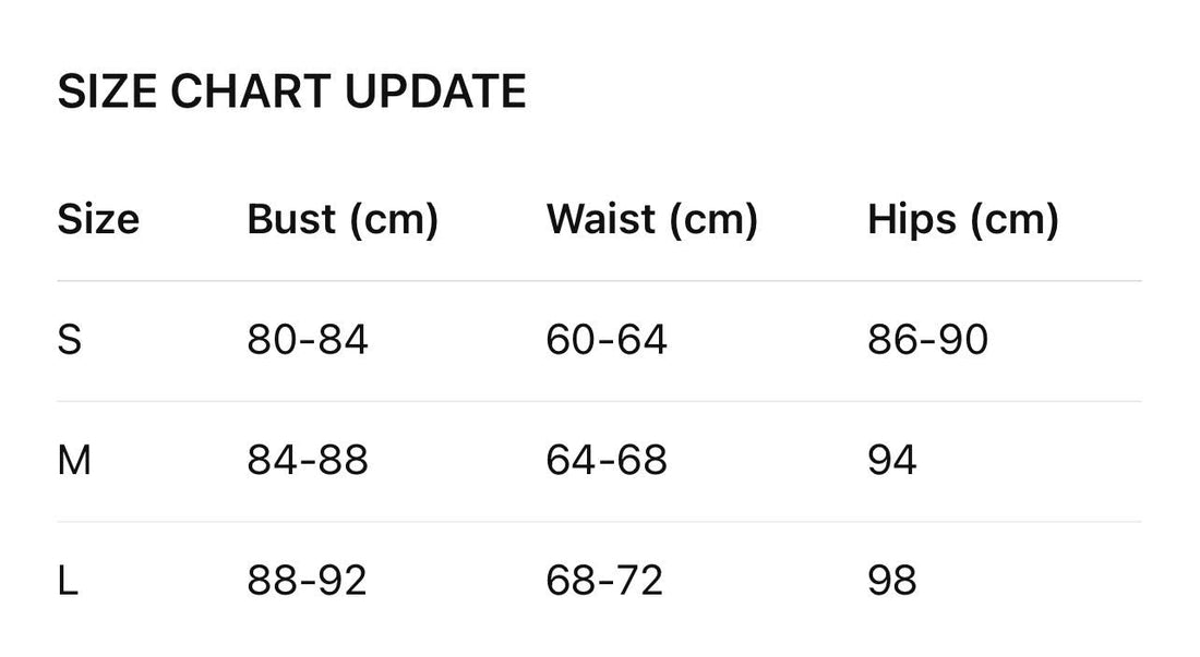 SIZE CHART